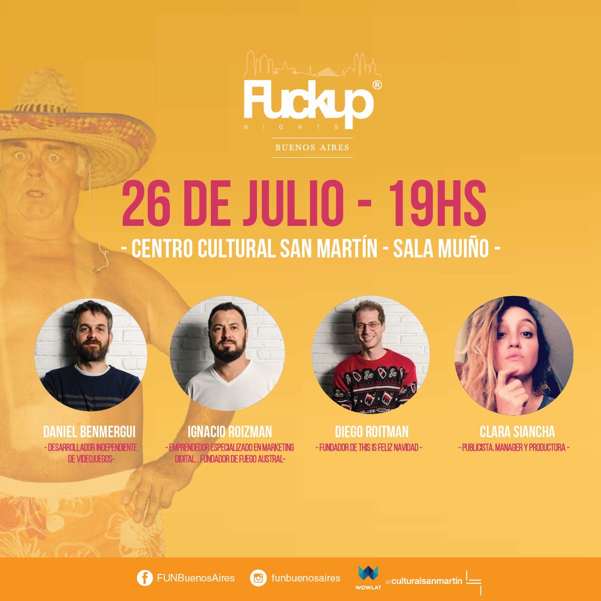 Las mejores historias d #fuckups las vas a escuchar el próx 26 de Julio. Inscribite en funba15.eventbrite.com #fuckupba #compartirelfracaso