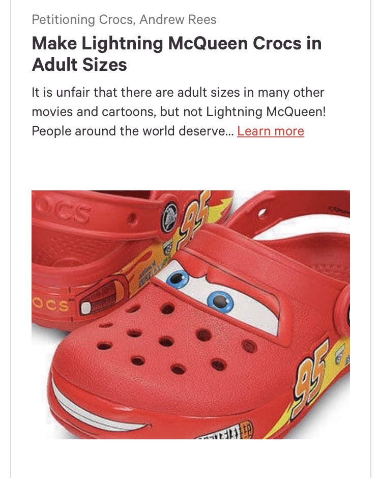 lightning mcqueen crocs size 13