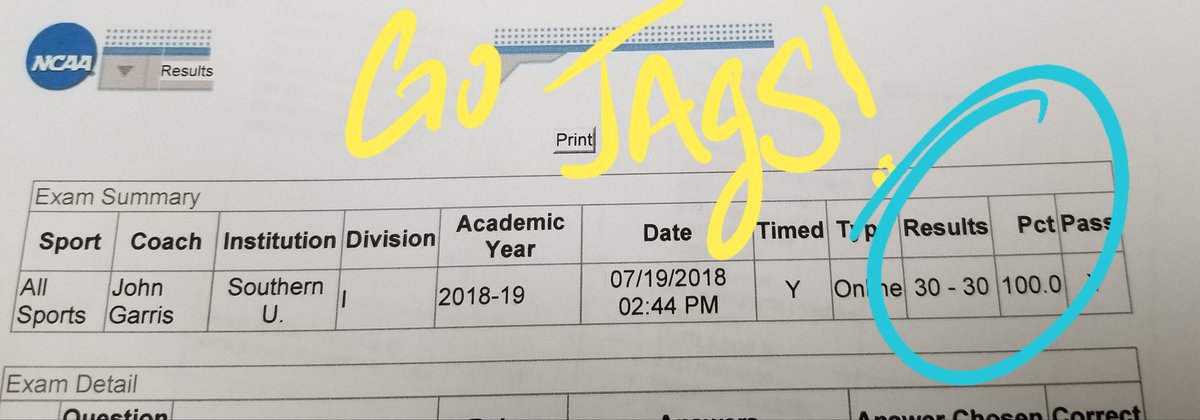 SouthernU_SB's tweet photo. #ABCsOfRecruiting do require an occasional test!
#100
#PerfectScore https://t.co/y5PoVoVUCO