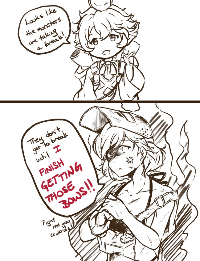 GW round 2 is starting up again soon... but this has been my mood for the day 
only need 2 more bows! >w< 