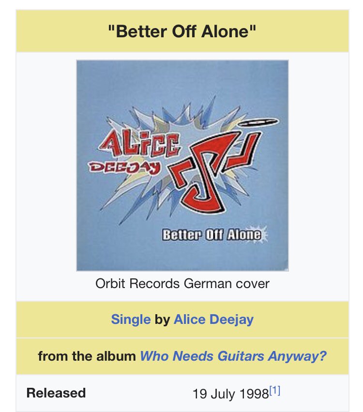 meaghan_garvey's tweet image. oi it’s the 20th anniversary of BETTER OFF ALONE, pay your respects! m.youtube.com/watch?v=Lgs9QU…