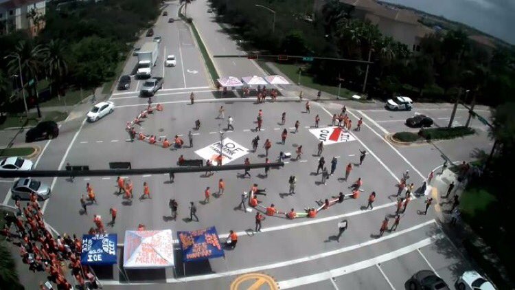 tomaskenn's tweet photo. Proud to be one of seventeen people who were arrested yesterday for shutting down an ICE facility in Miramar where people are screened and processed for deportation. Trump’s deportation machine has to be stopped. Another world is possible. #AbolishICE https://t.co/8sueosCmlw