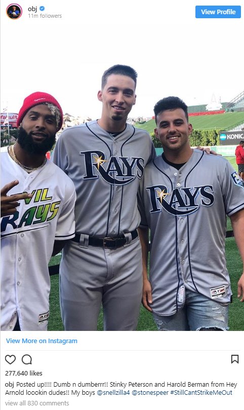 Céspedes Family BBQ on X: earlier this season we found out #Rays All-Star Blake  Snell was friends with Odell Beckham Jr. (?!) then OBJ roasted him on  Instagram for looking like Stinky