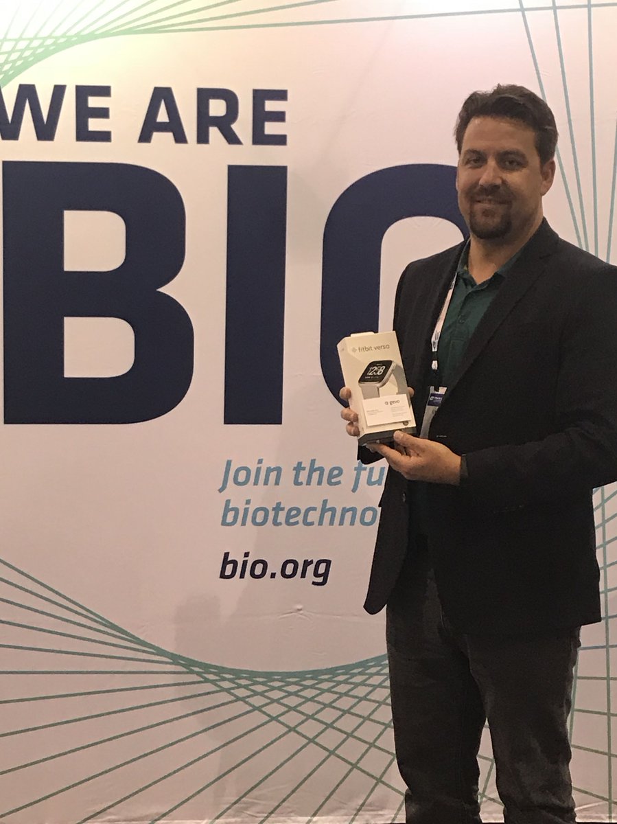 IAmBiotech's tweet photo. Congratulations to Chris Smith from @Gevo_Inc for winning the #BIOWC18 Feedback Raffle! Enjoy your Fitbit, Chris, and thanks to all that participated. https://t.co/5UXGvU6WR8