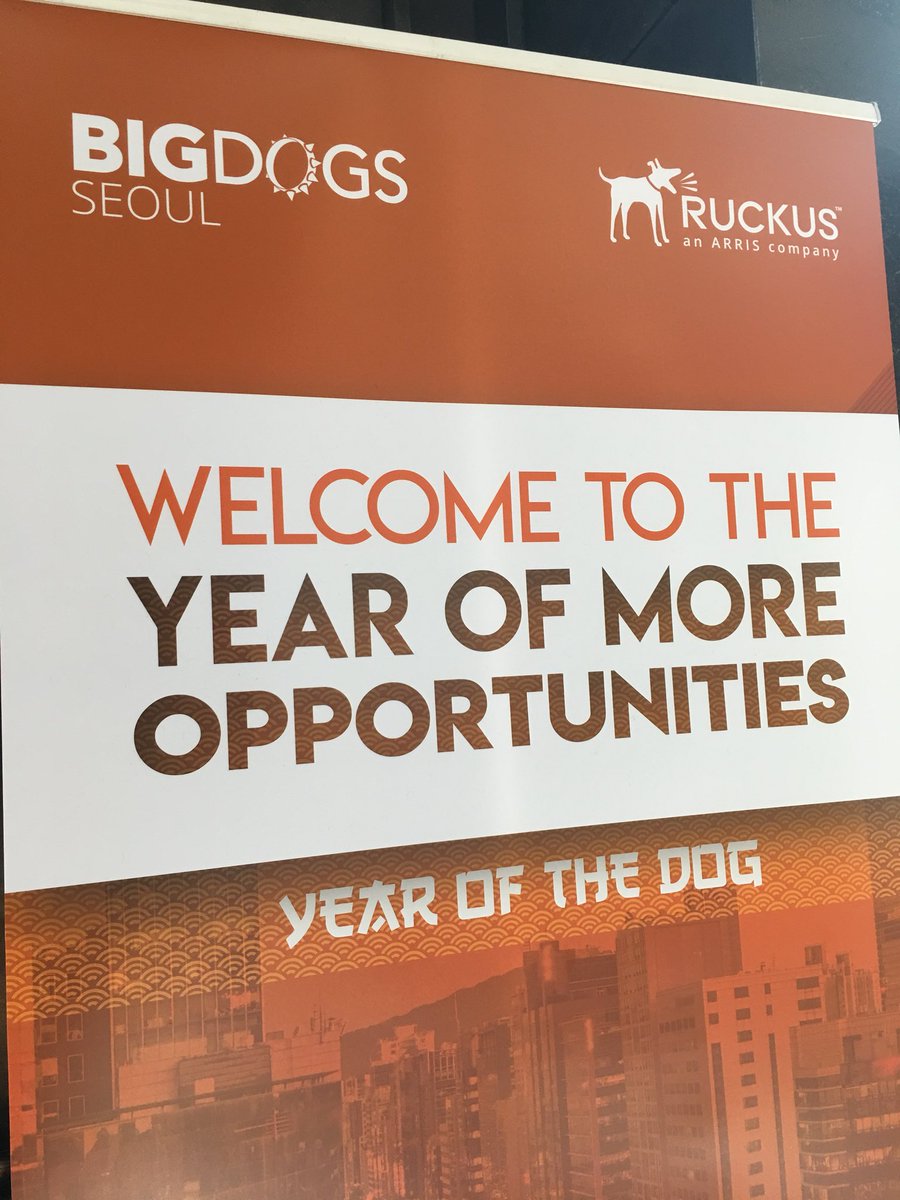 ruckusnetworks's tweet photo. Thanks to all who attended our #BigDogsSeoul event this week. We’d like to give a special thanks to our sponsors, @ekahau, @encapto, @antlabs, @pelcovideo, @nomadixinc, @AVSystemCom and SNW. It was a great success and we look forward to seeing you all again soon. https://t.co/a5TxSc3vWf