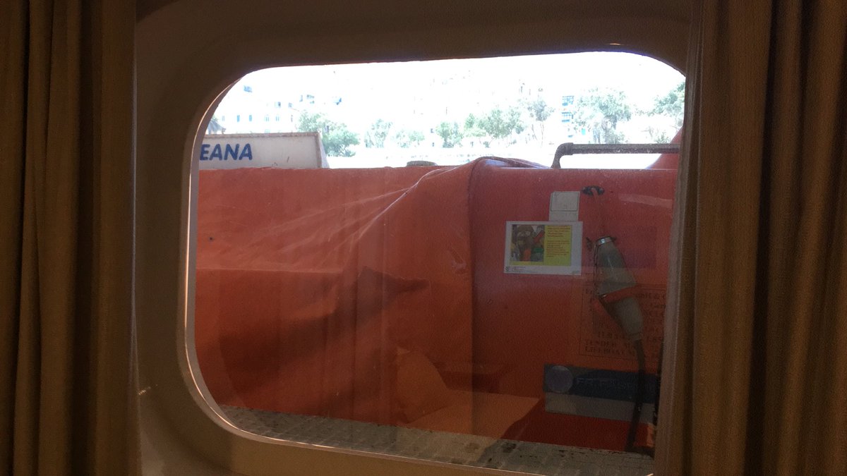 familypros's tweet image. Booked an early saver and it states, if a balcony is not top of your list but you are seeking great value and a sea view, then our outside cabins are ideal, so that is what we booked and this was what we got #noseaview