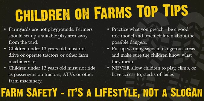TirlanFarmLife's tweet photo. Farm Safety Week - Take time to get up to speed on these TOP TIPS for children on farms
Your Health. Your Safety. Your Choice #FarmSafetyWeek #FarmSafetyWeek2018 @FarmSafety4Kid https://t.co/Imq6a5Q7Gd