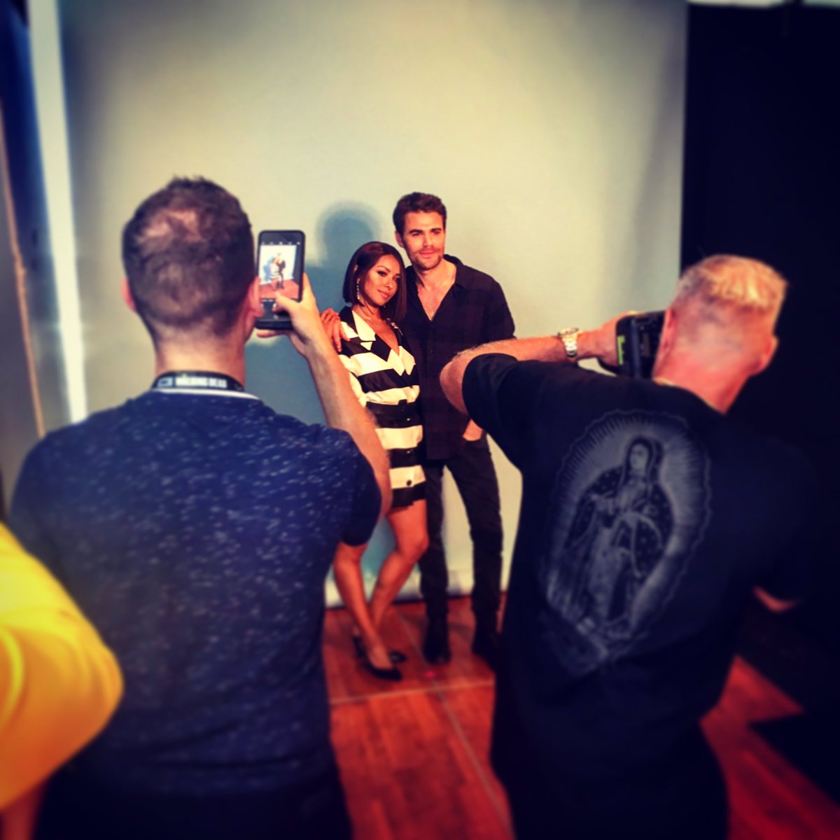 BrittanyLKaplan's tweet photo. Anything can happen in the #EWComicCon suite... like this #VampireDiaries mini-reunion with @paulwesley and @KatGraham❤️ https://t.co/kJnCgkY5HC