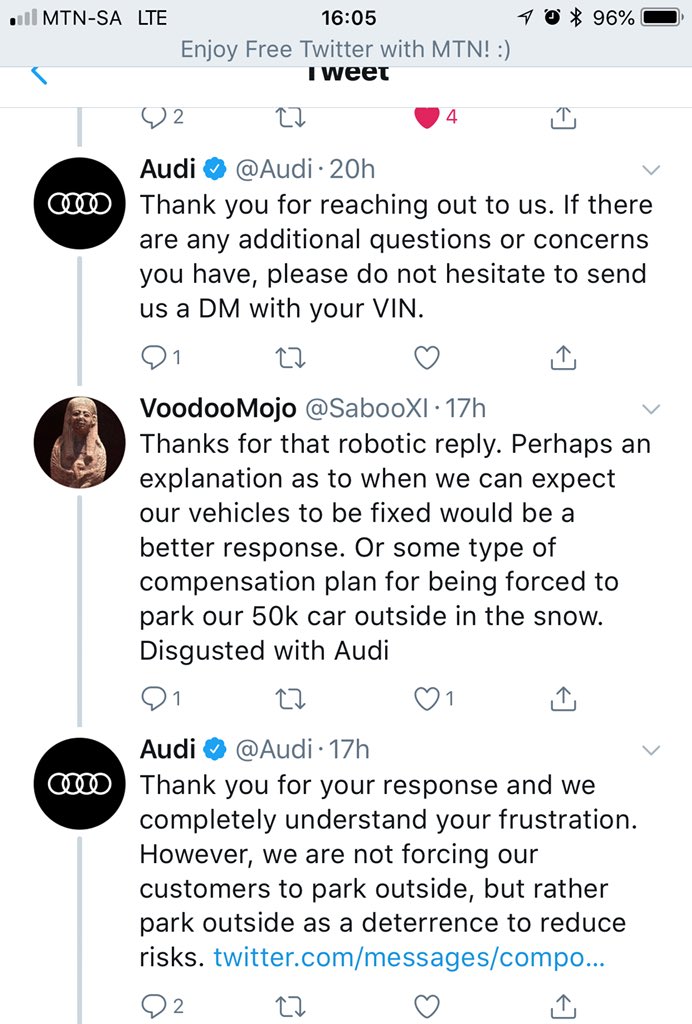 TCMabasa's tweet photo. @Ha_rhies @GeoVin_FS @tumisole @audisouthafrica It’s a stunt, they haven’t found a solution, the US & European customers were notified about the recall in May, but told to wait till Nov/Dec. We are the last, how did they find the solution so fast for SA but not internationally #AudiFire https://t.co/SaxDUHqreO