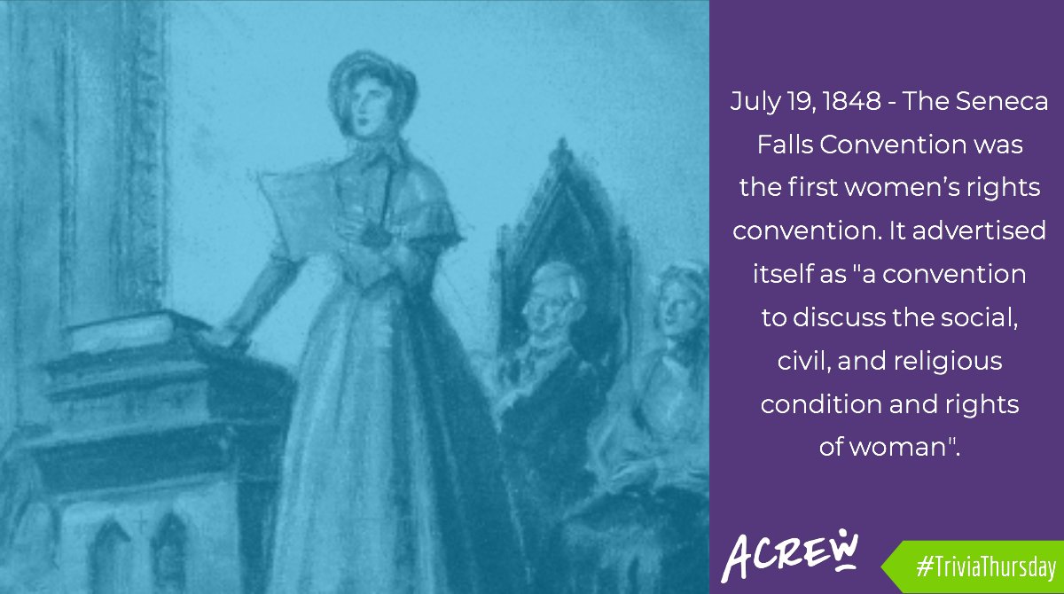 To the women of the 1848 Seneca Falls Convention... We salute you! #Triviathursday #joinacrew #acrew