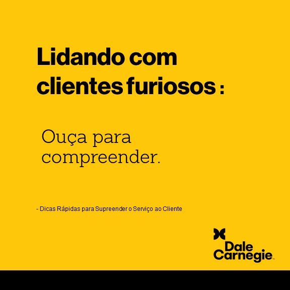 dalecarnegiedf's tweet photo. Estabeleça um ponto comum para mostrar à pessoa que a está ouvindo, e faça a resolução parecer o mais fácil possível de ser resolvida.

Veja outras dicas de como lidar com clientes furiosos: https://t.co/ZmzqtjIsbV 

#DaleCarnegie #SegredosdeSucesso #ServiçoAoCliente https://t.co/ptnUllMr9J