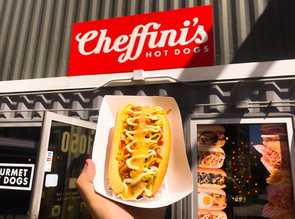DTContainerPark's tweet photo. Line um up! Scarf um down! π Celebrate #NationalHotDogDay AND #NationalHotDogMonth by ordering 2 @cheffinis hot dogs today (we won't judge). π
#DTLV #DowntownContainerPark #EatDTLV #Cheffinis #ShopSmall #ShopLocal #Foodies #LasVegasFoodie #FoodiesOfLasVegas https://t.co/6ei5HgcRcN