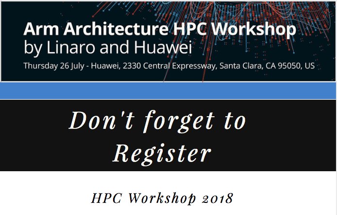 LinaroOrg's tweet photo. There is less than a week left to register for our Arm HPC Workshop in Santa Clara on July 26th! Please register here:  https://t.co/gQDLVs4HAt https://t.co/sIOHMFZgiX