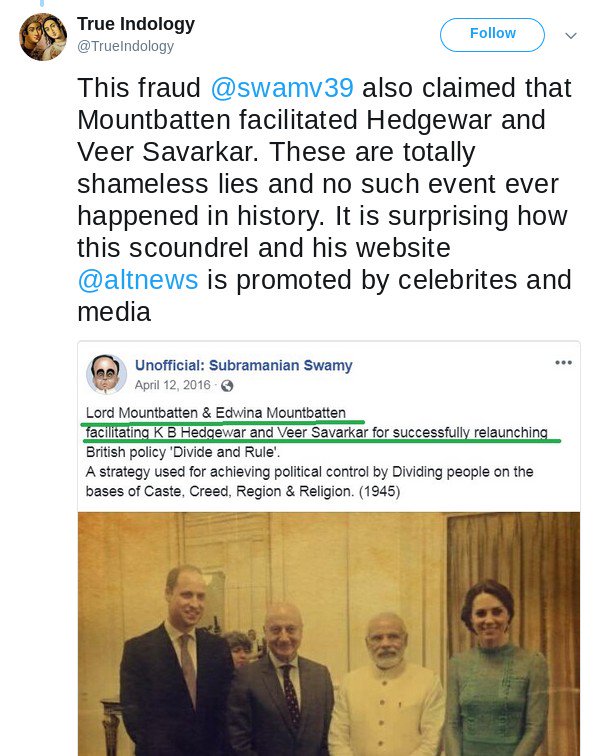 Pratik Sinha On Twitter The Great Sanghi Historian Has Just Exposed Swamv39 By Proving Beyond Doubt That Prince William And Kate Middleton Are Not Really Lord Mountbatten Edwina Mountbatten And Modi