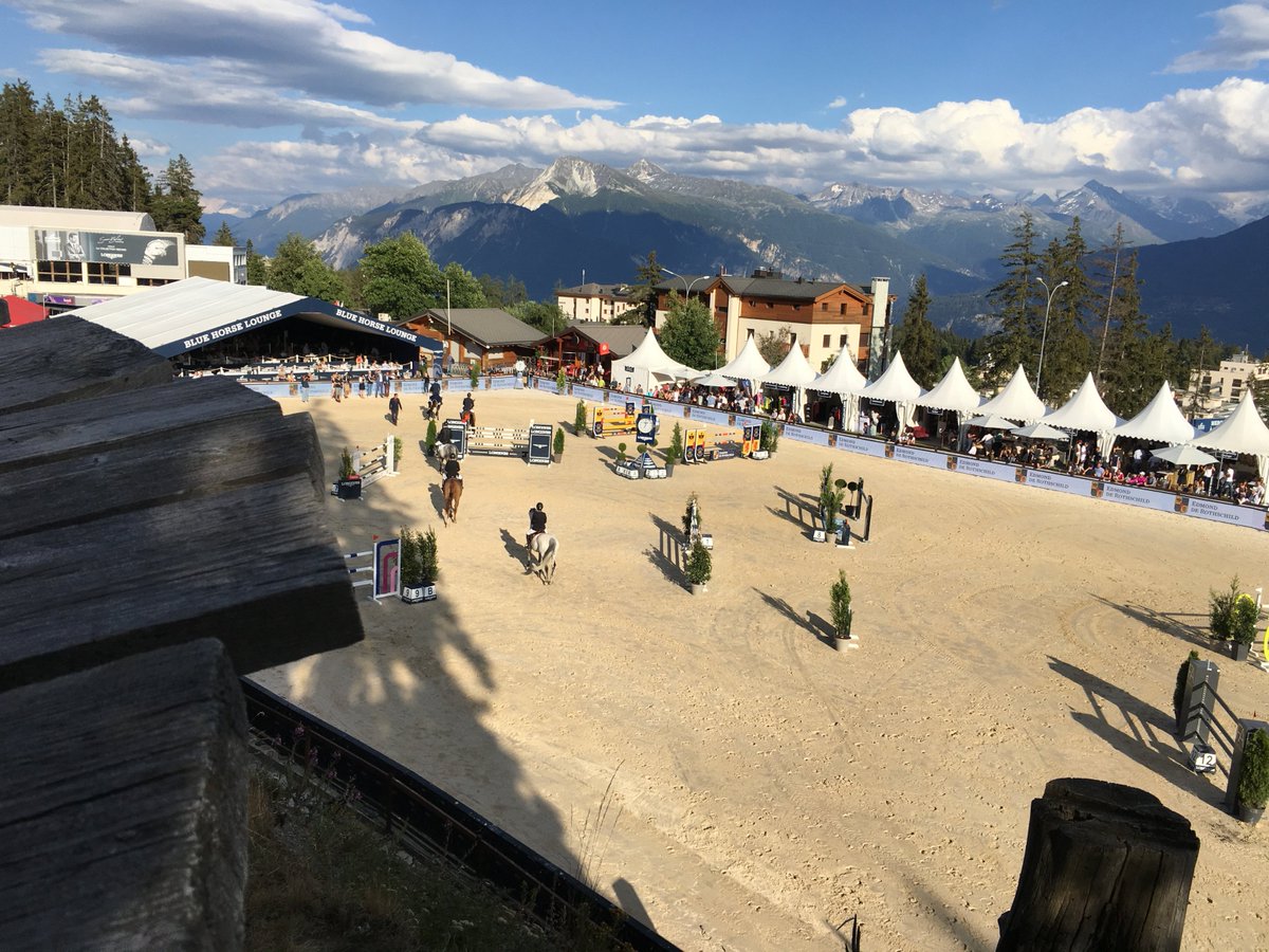 OliMosiris's tweet photo. This can for sure be considered as one of the most scenic show jumping venue !

#beautifulBackdrop #jumpingcransmontana @cransmontana @GrandPrixReplay #TVproduction https://t.co/cK0rRsNkHn