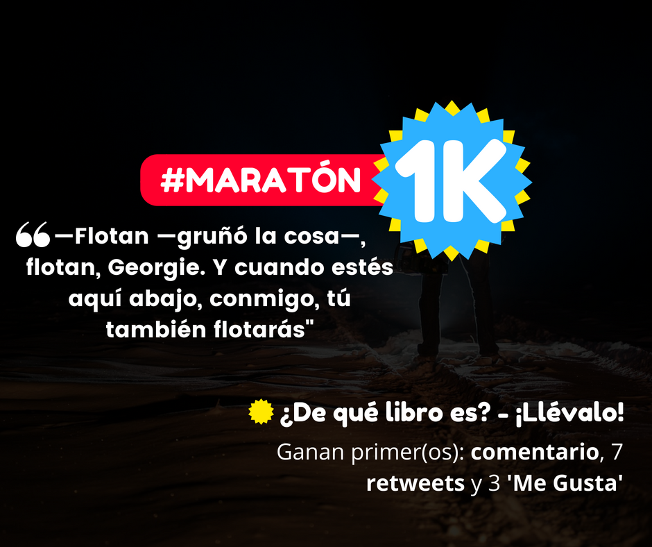 LibrosExtra's tweet photo. ¡Regalamos 5⃣0⃣ libros!

👉▶️¿DE QUÉ LIBRO ES ESTA FRASE⁉️
Ganan automáticamente:

1⃣ El primer comentario con el #Maratón1K y nombre del libro de la frase.
2⃣ Los primeros 7 retweets.
3⃣ Los primeros 3 'Me Gusta'.

[Recuerda que debes seguirnos: @LibroBajoElAgua] https://t.co/zCf2is6TDU