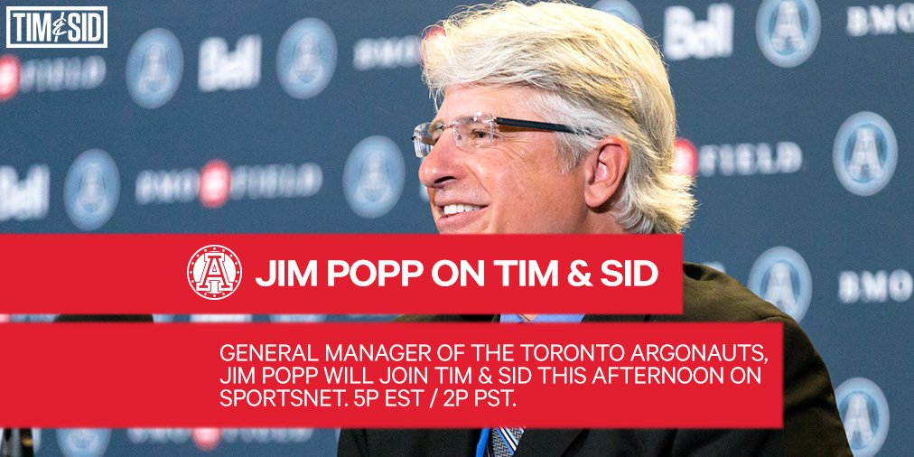This afternoon on <a href="/Sportsnet/">Sportsnet</a>, <a href="/JimPoppGM/">Jim Popp</a> will be joining <a href="/SNFaizalKhamisa/">Faizal Khamisa</a> and <a href="/donnovanbennett/">Donnovan Bennett</a> during #TimAndSid to talk everything <a href="/TorontoArgos/">Toronto Argonauts</a>.