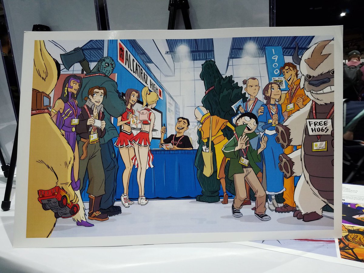 HallHdotcom's tweet photo. FREE POSTER for #SDCC #SDCC2018!
Come to #Booth1943 (Pixar Story Artist, @Bobby_Rubio's booth) tell us your fave San Diego Comic-Con memory & get this FREE poster (while supplies last) ~Aaron
#BobbyRubio #AlcatrazHigh #AvatarTheLastAirbender #Godzilla #SanDiegoComicInitiative https://t.co/Z3WiCPPv8l
