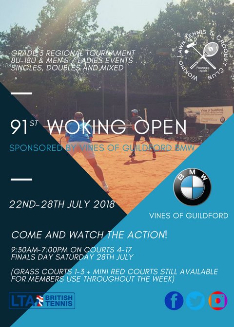 WokingLTCC's tweet photo. π± The wait is over.... the draw for the 91st #WokingOpen Sponsored by @VinesBMW has been released! With the largest entry since 2008 (326!), it's gonna be a fantastic event with loads of #tennis 4 all π πΎ. Come down & watch the action 22nd-28th July! π
https://t.co/UhpVru14Dj https://t.co/n5IBxGfkuM