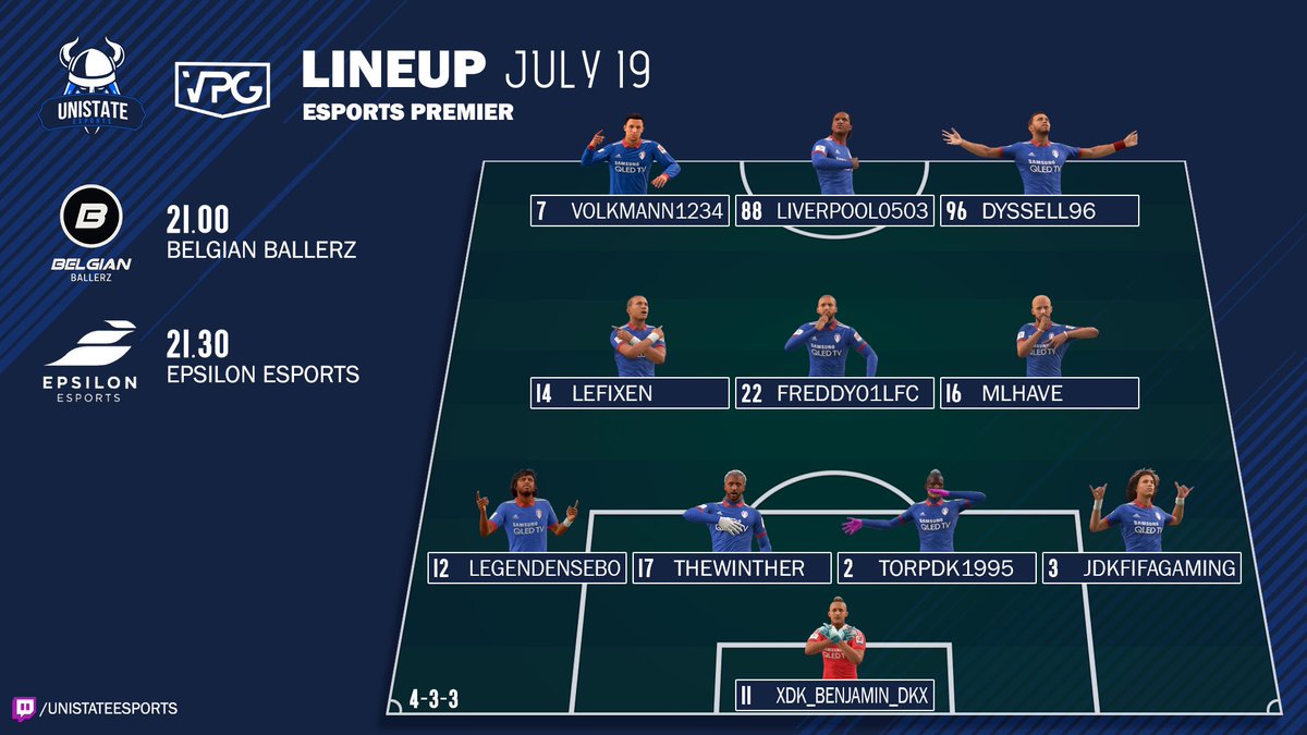 UnistateeSports's tweet photo. Happy to announce our newest signing @LasseRutine. He will be playing as ST tonight in our 2 @OfficialVPG eSports Premier games against:

@BallerzEsports at 21.00 🕘
and
@EpsilonProClubs at 21.30 🕤

Watch our games live at https://t.co/DaAN5AtWLQ 📺 https://t.co/rFqD2xgMOJ