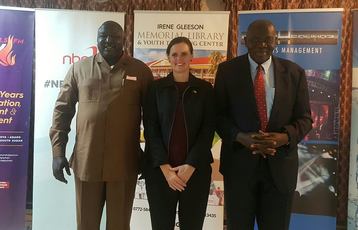 SarahKagingo's tweet photo. #Uganda's Minister of State for Foreign Affairs @okelloryem, #Australia's High Commissioner to #EastAfrica @AusHCKenya and @IGFUganda board chairman Ben Luwum during the #LetsBuildThePublicLibrary fundraiser at Hotel Africana #IGFCharityWalk18 #IGFLove https://t.co/g7UPyi9X1j