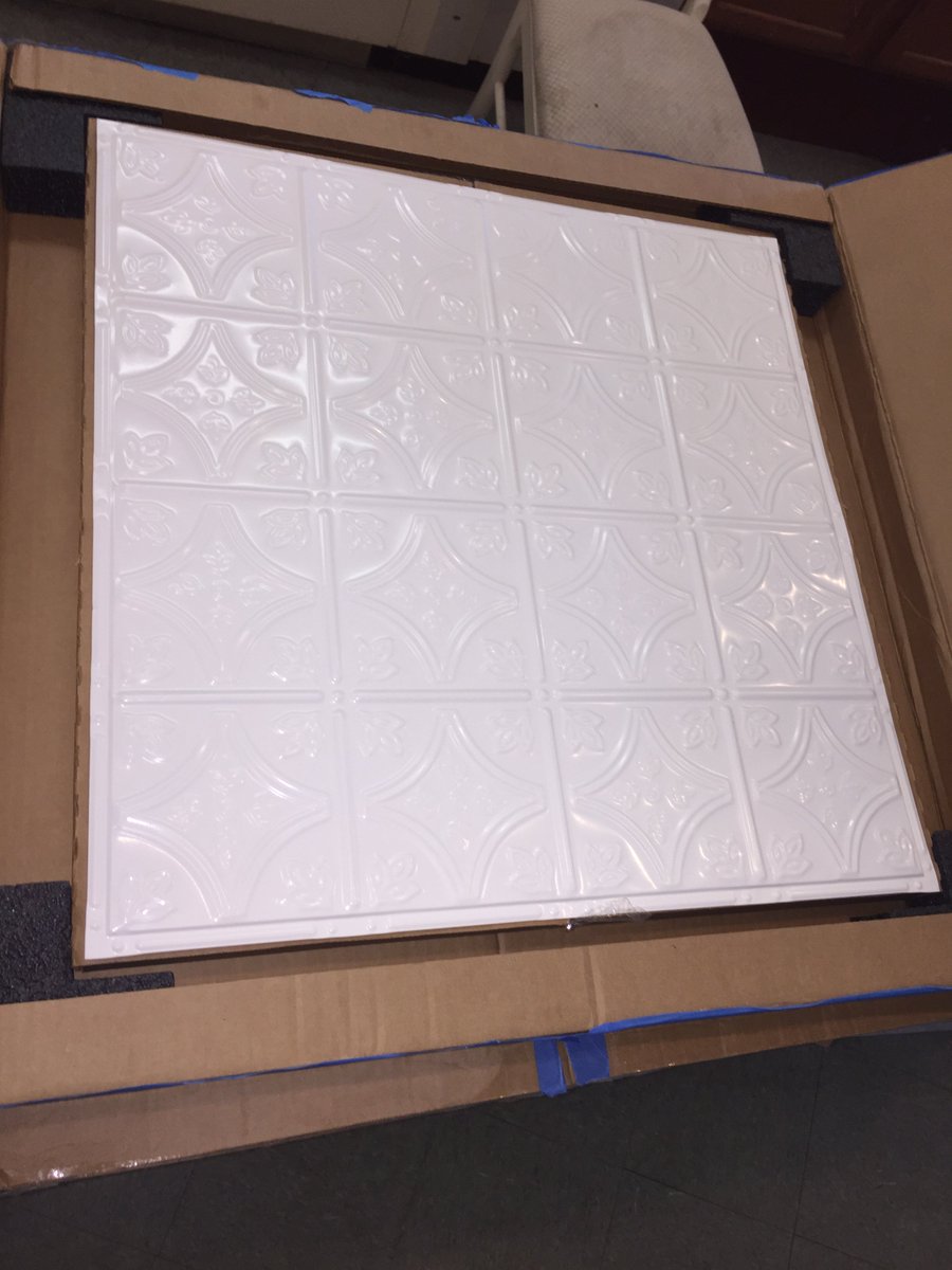 Two boxes of American Tin Ceilings 4 pieces in each box 
 $25.00 a box.