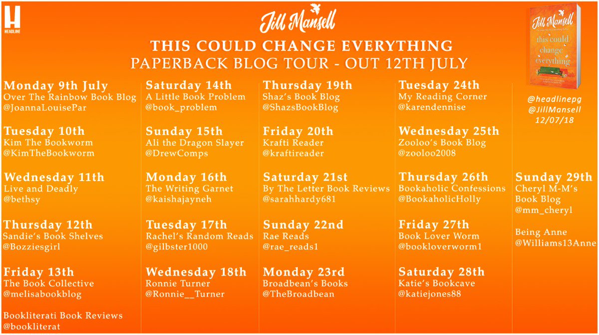 ShazsBookBlog's tweet photo. Just the tonic I needed, I loved #ThisWillChangeEverything by @JillMansell (Apologies it's so late!) https://t.co/F7O7VCX3Sp @headlinepg #RandomThingsTours @annecater https://t.co/o2YylKKWmT
