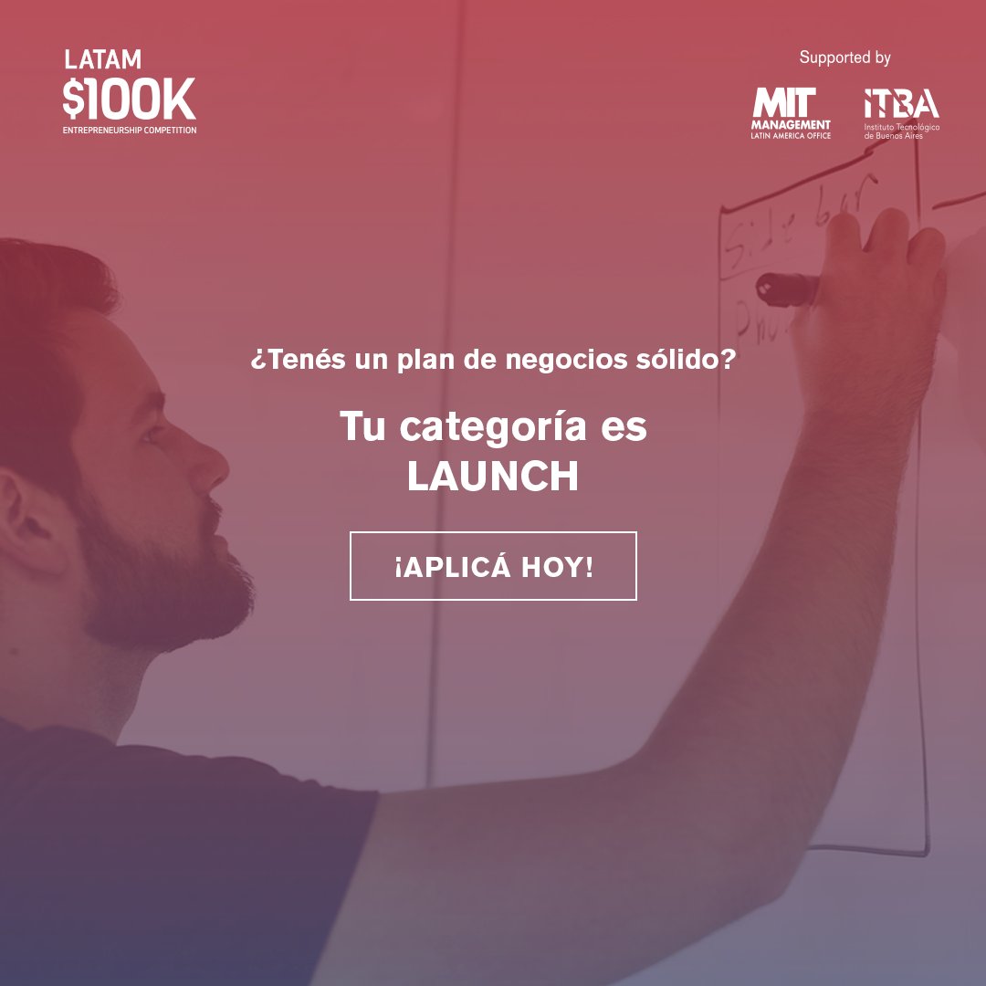 📣📣 ¿Nos ayudan a difundir? 📣📣 ¡El 10 de agosto cierran las inscripciones a la #100KLATAM! Si estás desarrollando un emprendimiento en la región, inscribilo, contanos de qué se trata, y participá por U$S 100.000 en premios. Organizan ITBA y MIT. 
➡️ 100klatam.org