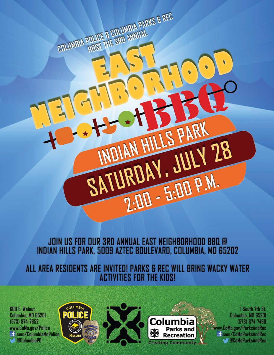 Please attend next Saturday!
<a href="/CPDAndriaCoMo/">Ofc Andria Heese</a> <a href="/ColumbiaPD/">ColumbiaPD</a>