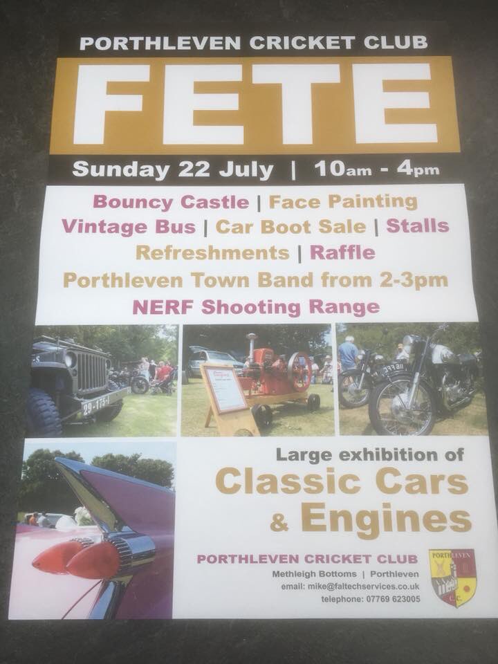 It’s our Fete this Sunday, all support would be most welcome.