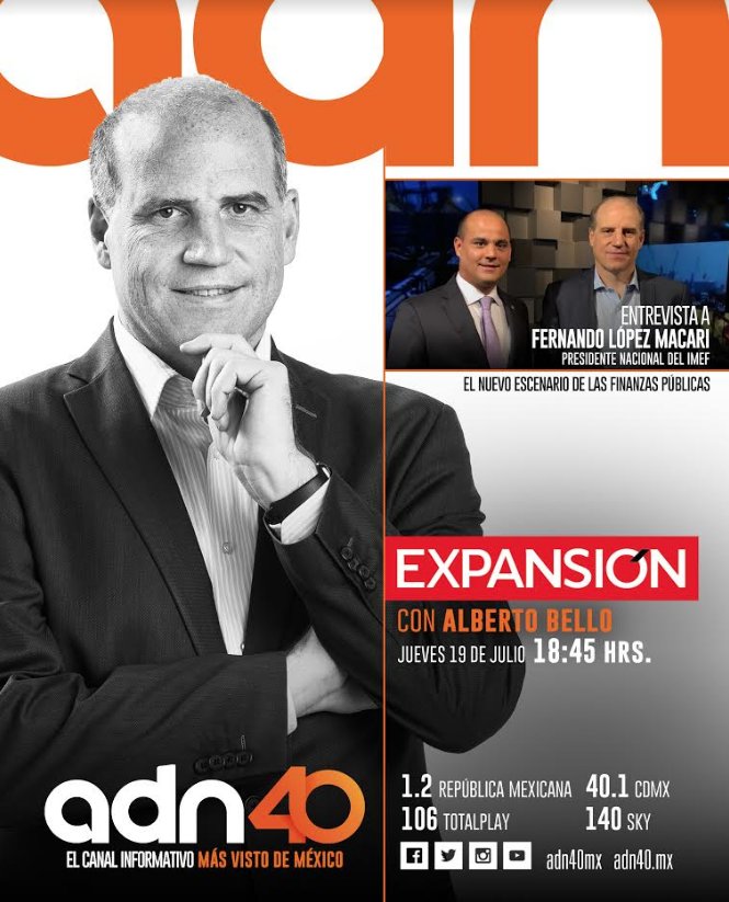 ¿Por qué México requiere de un Consejo Fiscal? Fernando López Macari, presidente del Consejo Directivo Nacional de <a href="/IMEFOficial/">IMEF Oficial</a>, te lo explica en <a href="/ExpansionMx/">Expansión</a>, por <a href="/adn40mx/">adn40mx</a> Jueves, 18:45 hrs