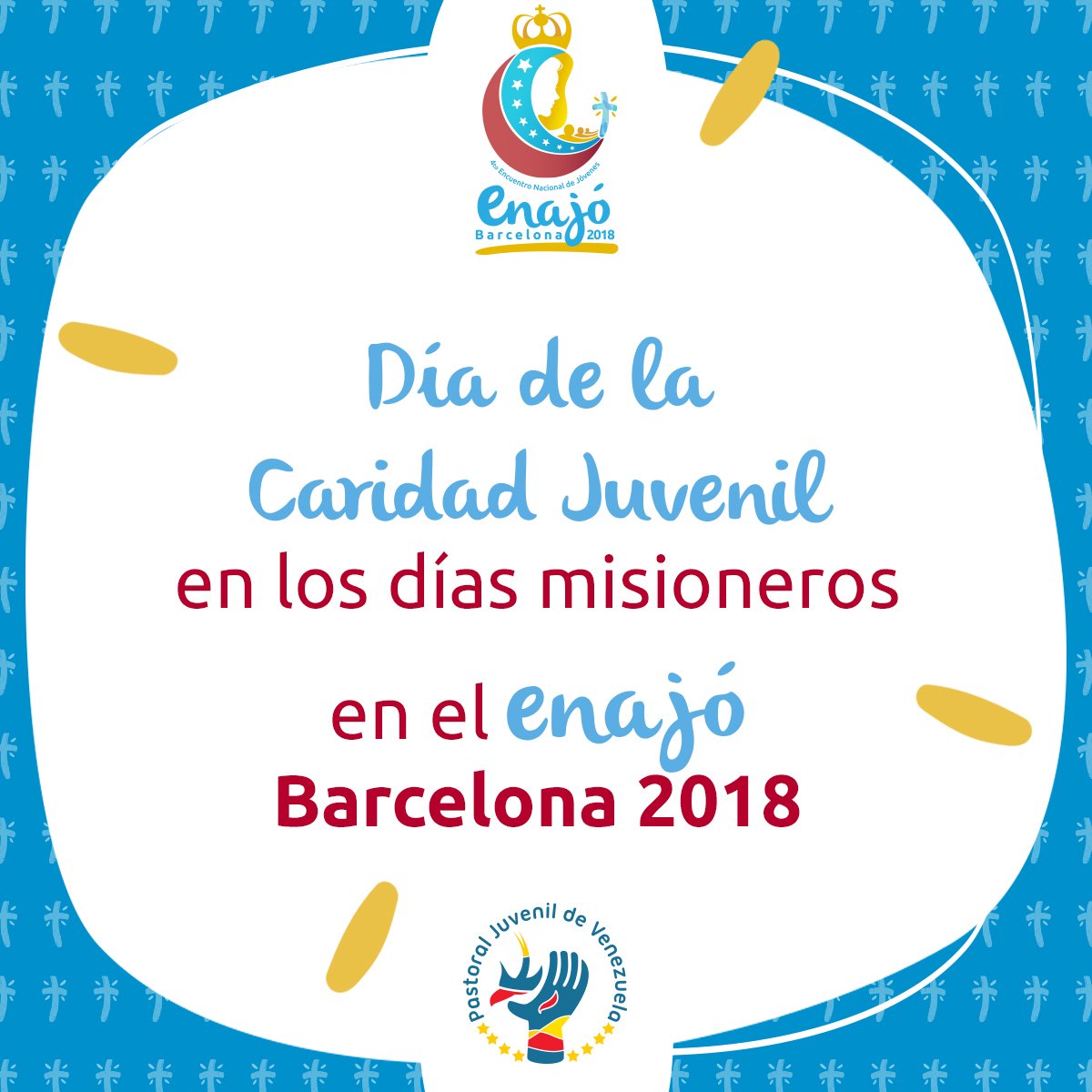 pjvenezuela's tweet photo. ¡Seguimos construyendo la Civilización del Amor! Nos acercamos a vivir esta fiesta de fe en medio de nuestra realidad venezolana y como jóvenes tenemos una respuesta que dar. ¡Sé parte de esta experiencia de encuentro y misericordia!

#PJVenezuela #ENAJO2018 https://t.co/1nDpsiSLYW