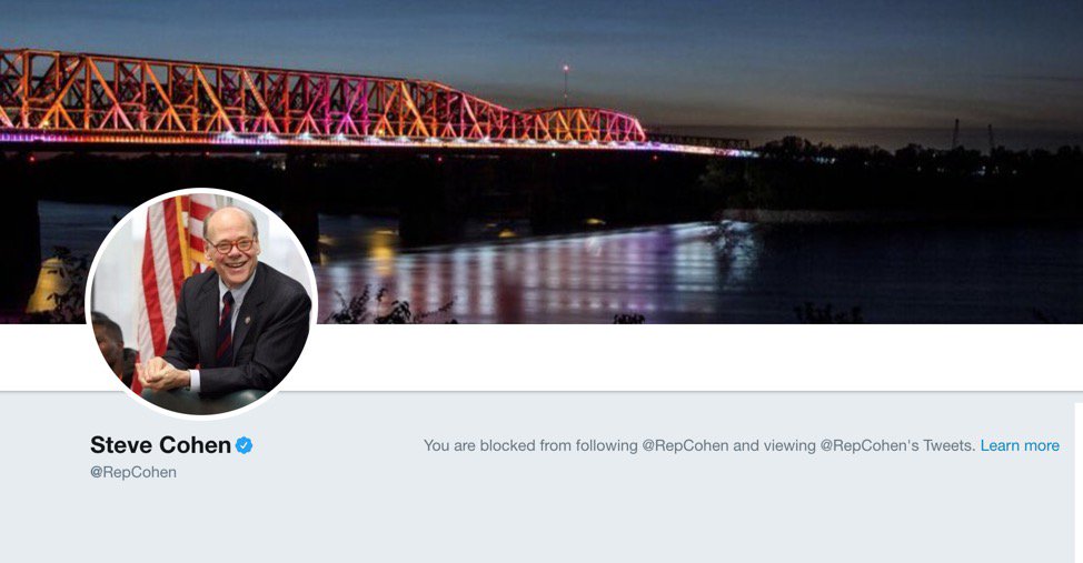LessGovMoreFun's tweet photo. . So anti-American @RepCohen blocked me on #Twitter.

He is unaware this is illegal for a sitting congressman to 'block' a citizen. 

Here's exhibit 1a if I am not 'unblocked' by 5pm ET on Friday, 7/20.

#LawSuit #FileSuit #LNYHBT #TGDN https://t.co/wVDFAFQR0M