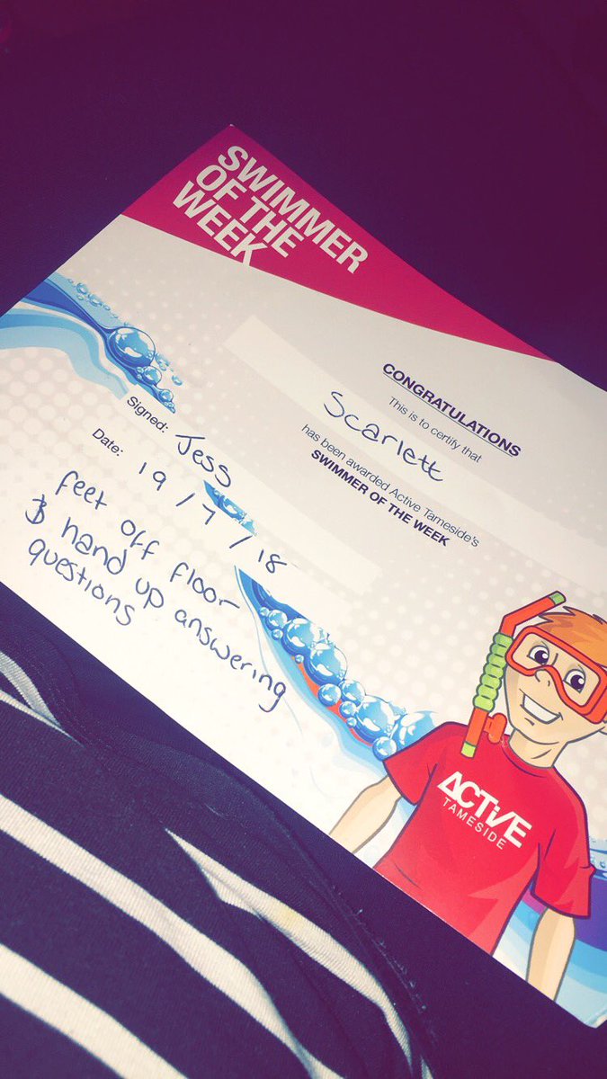 scarlettsworlds's tweet photo. Cannot believe she got swimming of the week ❤️, finally lifted her feet off the floor in the water... #makingprogress #mysuperstar #autism #achievements https://t.co/jmoIIFwmEB
