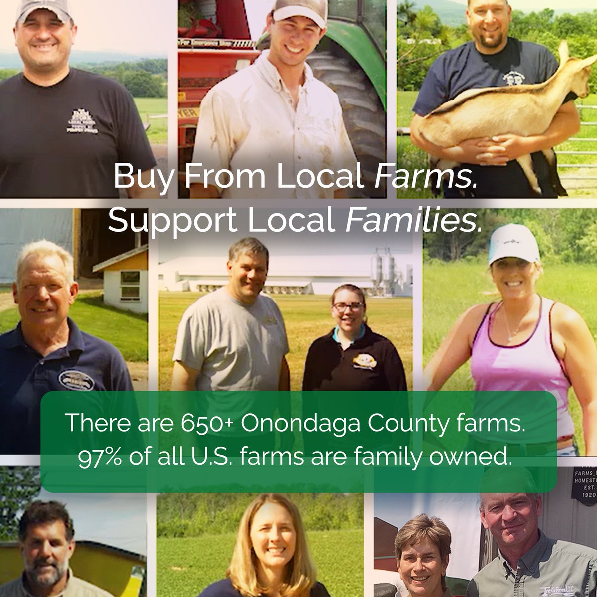 When you buy #OnondagaGrown products, you support over 650 farm families in Onondaga County. Show them some love...buy local! #ThursdayThoughts