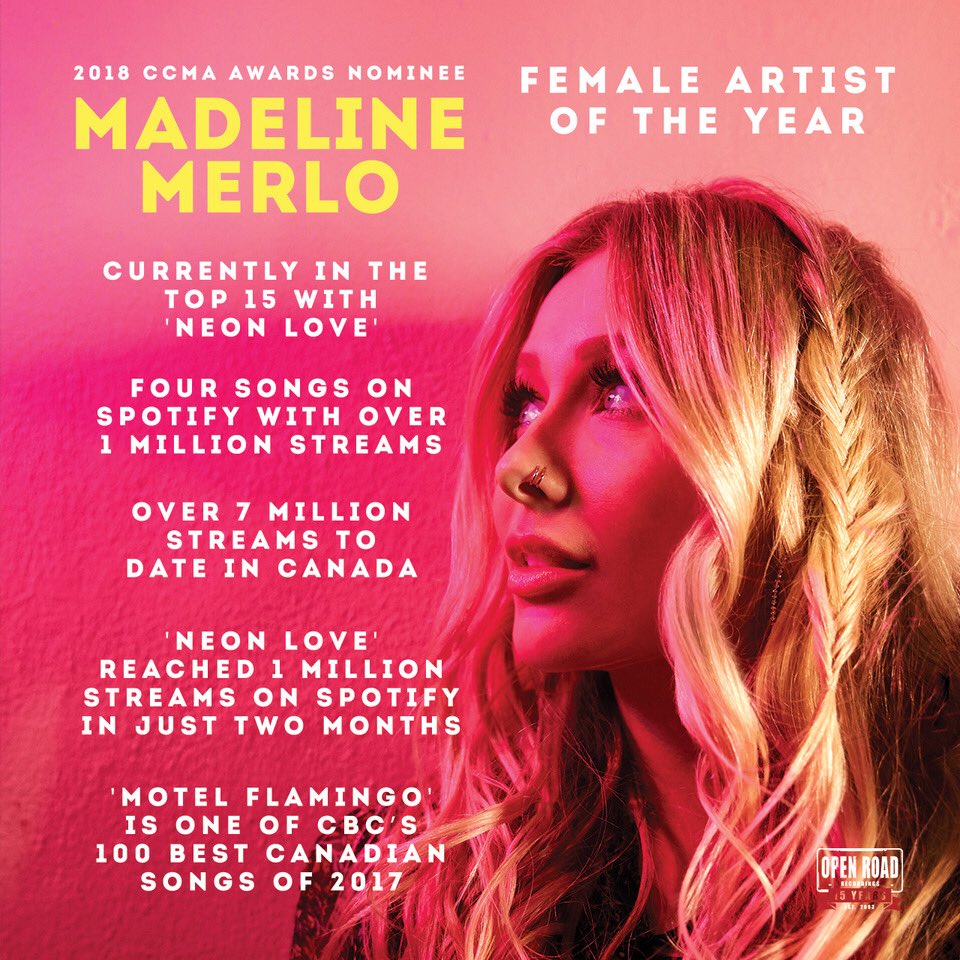Fall into #neonlove with this Female Artist of the Year nominee 💕 #CCMAawards <a href="/madelinemerlo/">Madeline Merlo</a>