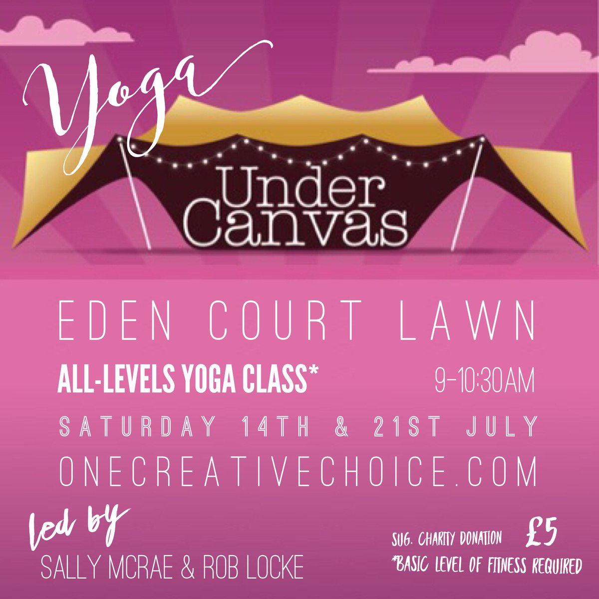 1creativechoice's tweet photo. Got your eye on the weekend? How about joining us for some yoga @EdenCourt on Saturday morning? Come and give #yogaundercanvas a go — we’ll be gentle with you!
.
.
#Yoga #undercanvas #Inverness #inbhirnis #onecreativechoice #OneCreativeChoiceYoga #SallyMcRae #RobLocke #EdenCourt https://t.co/hqQiHHeerT