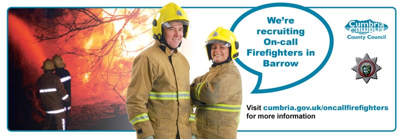 CumbriaFire's tweet photo. We're recruiting on-call #firefighters for a newly created crew in #Barrow. If you'd like to serve your local community, learn new skills and earn additional income, find out more: https://t.co/F1H13wAHns https://t.co/EKSbJXIo5v