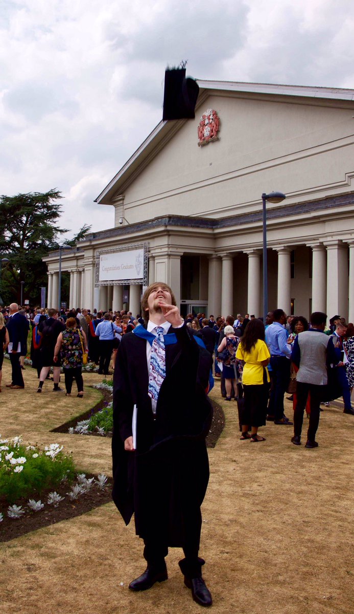 The_Volcano_Guy's tweet photo. Had such a great day graduating @GeologyLeics! This really marks an end of an era, but the start of a new one. #LeicsGrad18 #BlueSci #Graduation #Masters #Geologyrocks #ObligatoryHatThrow https://t.co/M7CkJnTOaF