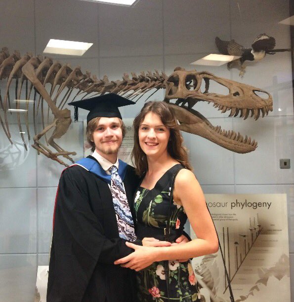 The_Volcano_Guy's tweet photo. Had such a great day graduating @GeologyLeics! This really marks an end of an era, but the start of a new one. #LeicsGrad18 #BlueSci #Graduation #Masters #Geologyrocks #ObligatoryHatThrow https://t.co/M7CkJnTOaF