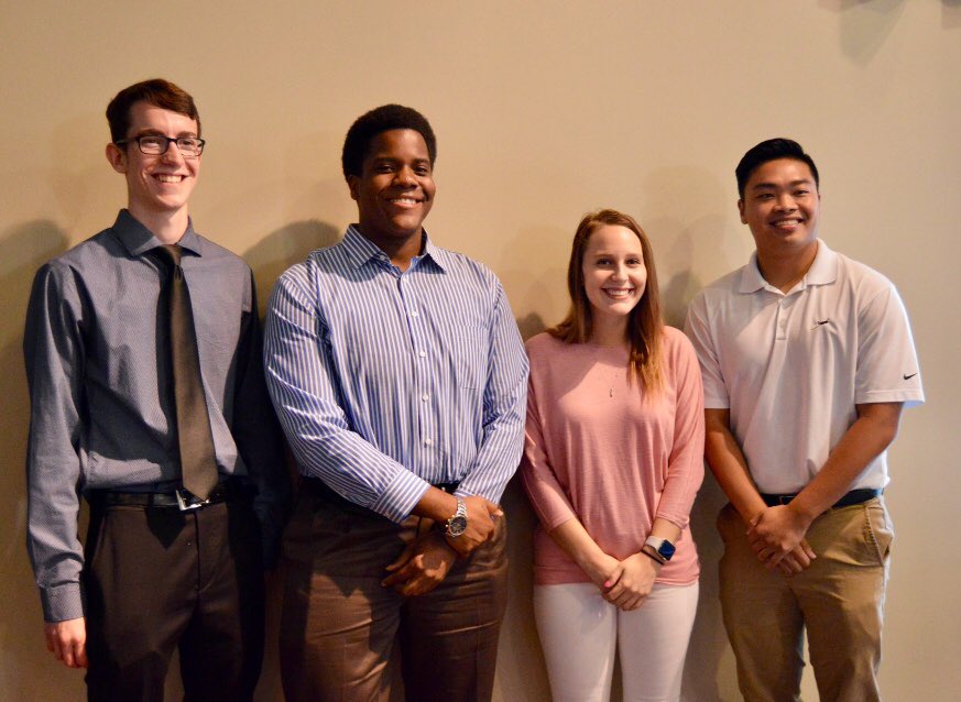 wsu_shrm's tweet photo. Congrats to WSU students, Sara Weber @sweber112598, D’Abreian Louis-Bush, Kent Dang, and Eric Haefele @erichaefele for receiving the 2018 @WichitaSHRM scholarship awards. https://t.co/3N21eX92A6