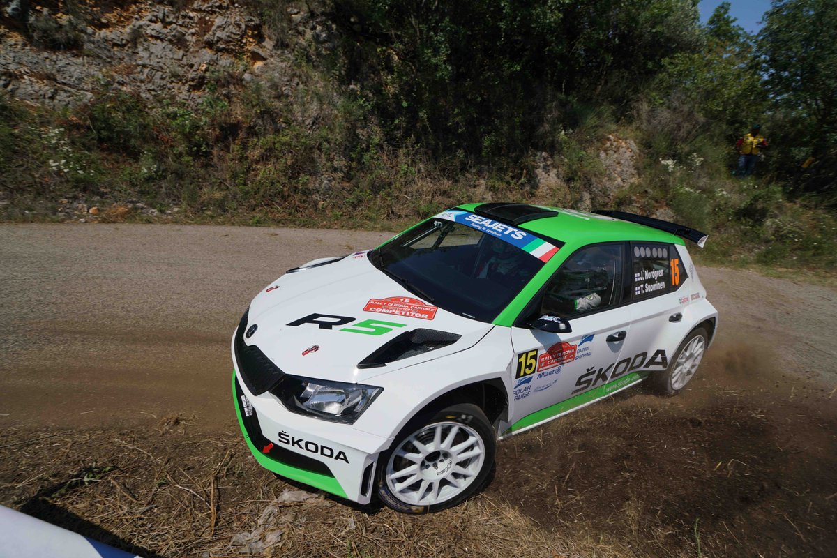 #SKODA <a href="/FIAERC/">FIA European Rally Championship</a> #ERC <a href="/JuusoNordgren/">Juuso Nordgren</a> competing <a href="/RallydiRoma/">RallydiRomaCapitale</a> to get more valuable experience on tarmac <a href="/SKODA/">Chuck Skoda</a> <a href="/EricWewers/">Eric Wewers</a>. Tomorrow at 18h30 first stage ACI Roma Arena, Saturday with 7 stages to go, Sunday another 7 SS, finish at 19h30 at the seaside of Lido del Ostia