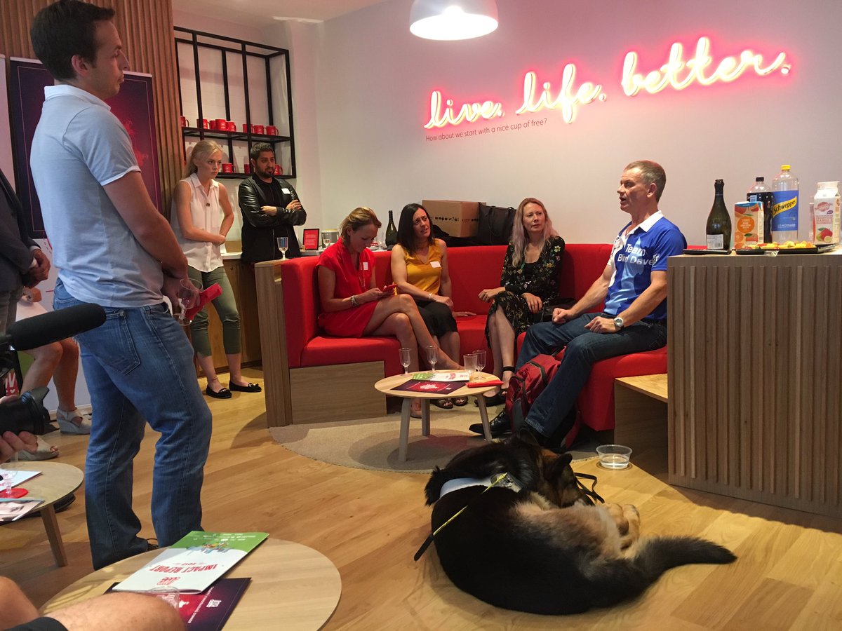 grace_rudd's tweet image. Such an inspiring evening at @VirginCarePrvt listening to @blinddaveheeley story and getting tips on how to train for a half marathon and raise money for @LoveBrumUK! (P.s Dave's dog Seamus is ADORABLE 🐶)