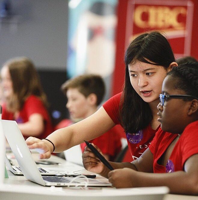 Thank you to our partners ⁦@cibc⁩ for supporting the two day Hackergal workshop in Toronto teaching girls code! The girls were fully engaged with Apple Swift! #hackergal #girlslearningcode #cibc #corporatesponsor #toronto #GirlsInSTEM  #appleswift
