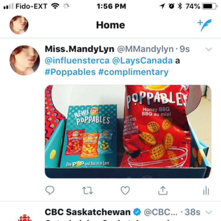 MissMandylyn's tweet photo. @influensterca @LaysCanada #Poppables #complimentary https://t.co/i2v4YqLjGJ