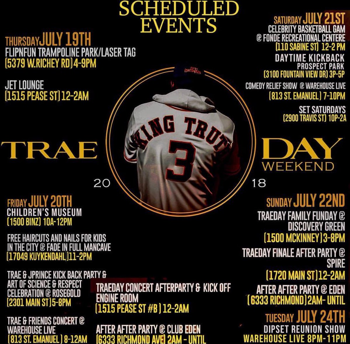937thebeat's tweet photo. Full schedule of events for #traedayweekend2018 @TRAEABN https://t.co/oj3hUGOOI0
