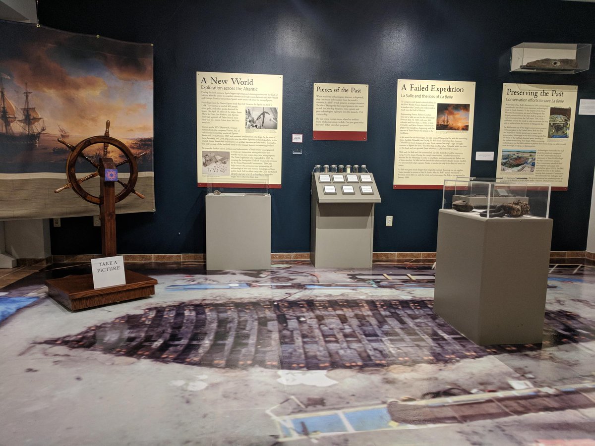 mcb_tx's tweet photo. Our temporary exhibit -- Sunken History: Shipwrecks of the Gulf -- ends August 11! Explore the technology of ships that sailed the Gulf of Mexico for purposes of exploration, trade, and war. Discover how archaeologists recover shipwrecks and their cargo.  See it before it's gone! https://t.co/ahxZUB7FhL