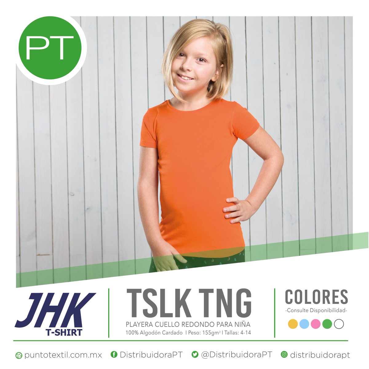 DistribuidoraPT's tweet photo. ¡Lo mejor de las mejores marcas está en #PuntoTextil! Visítanos y adquiere el estilo Kid Tonga de #JHK, una cómoda playera para niña confeccionada 100% algodón cardado.

https://t.co/7NXB9oTLRs https://t.co/YzmsnZOviB