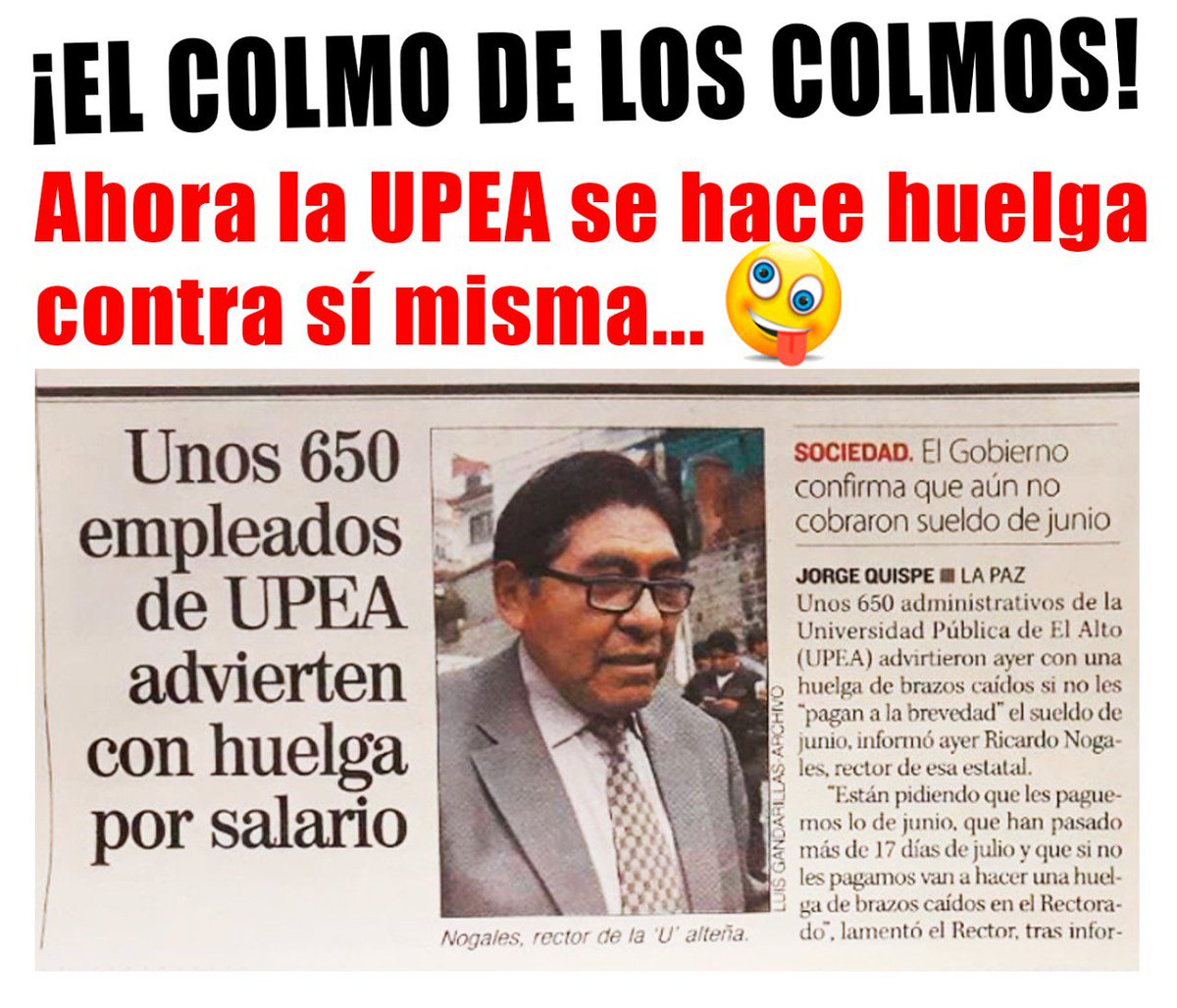 666Cuentas's tweet photo. Por fin debe caer este aprovechado Ricardo Nogales por sus intereses políticos como Waldo Albarracin que buscan la manera de llegar al poder ahora la UPEA se levanta y anuncia su descontento con este tipo esperemos que lo juzguen por perjudicarlos. https://t.co/nCnfmq7g7h