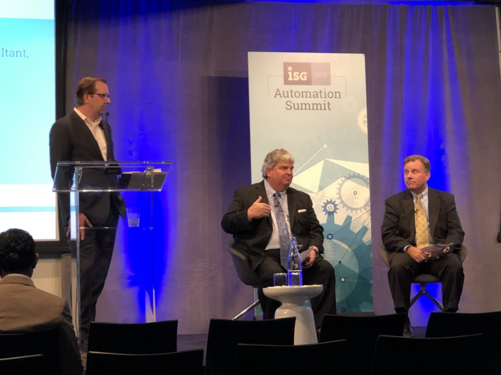 Alex Manders leading Scott Furlong and Dave Houston in a discussion Blockchain for Dummies: How to think about the potential for Blockchain in Finance &amp; Accounting and Automation <a href="/AP_Manders/">Alex Manders</a> <a href="/SNF25/">Scott Furlong</a> <a href="/ISG_News/">ISG</a> #ISGAutomationSummit